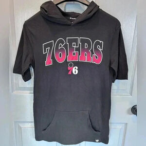Philadelphia 76ers T-shirt Hoodie with front pocket. Adult Unisex  Small